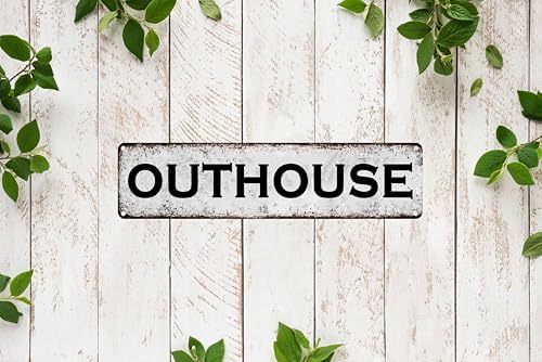 Outhouse Metal Sign 4x16in Rustic Bathroom Plaque for Cabin Yard House Toilet Wall Funny Home Farm Decor - Image 6