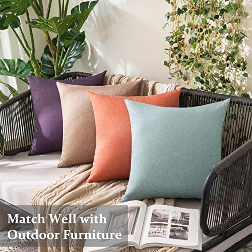MIULEE Decorative Outdoor Pillow Covers Waterproof 18x18 Coral Red - Image 3