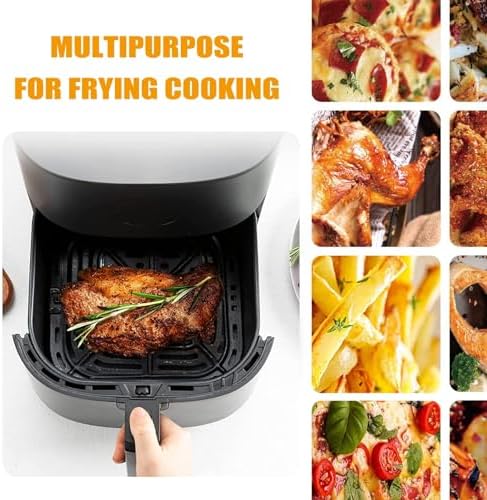 Air Fryer Grill Pan for COSORI Square Air Fryer Pro LE 5 Qt, Non-Stick 8.23’’*8.23’’ Air Fryer Rack Replacement Parts Accessories Grill Plate Crisper Plate Tray with Rubber Bumpers, Dishwasher Safe - Image 7