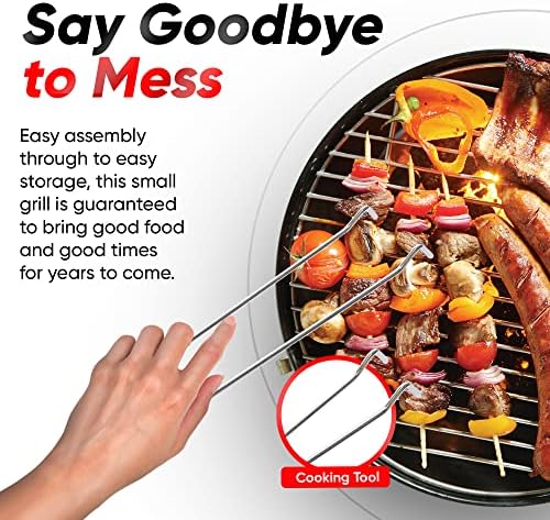 Gas One – 14-inch Portable Barbecue Grill with 3-Point Locking Lid for Heat Preservation – Dual Venting System – Small Charcoal Grill for Backyard, Camping, Boat - Image 6
