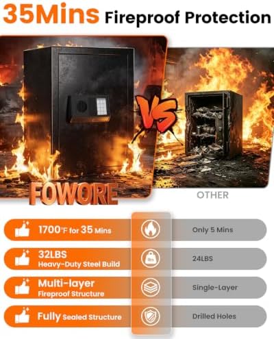 [2026]   Fireproof Safes for Home Use Fire and Water Proof - Image 3