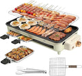 1500W Smokeless Electric Indoor Grill, 3 in 1 Korean Barbecue Grill with Net & Non-Stick Removable Plate and Magnet Strip, Temperature Control & Dishwasher Safe, Smokeless Korean BBQ for Kitchen Party by WanshengLe