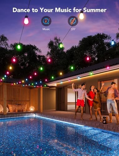 Govee Smart Outdoor String Lights H7015, 48ft RGBIC, IP65, 47 Scene Modes - Image 5