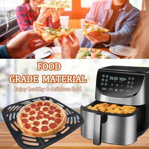 8QT Air Fryer Tray for Gourmia GAF856 Air Fryers, Upgraded Double Layer Nonstick Coating Air Fryer Grill Pan Crisper Plate Rack Grate Grid Shelf for 8QT Gourmia Air Fryer, Dishwasher Safe - Image 3