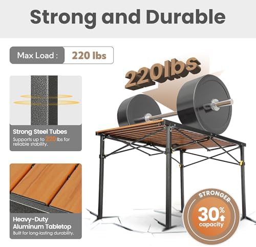 Join Nature 46.4" Large Camping Table for 2-6 People, Heavy Duty Foldable - Image 4