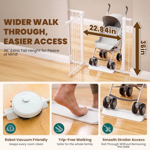 Mumeasy 36" Extra Tall Dog Gate,29.7"-40.5" Baby Gate for Stairs & Doorways - Image 4