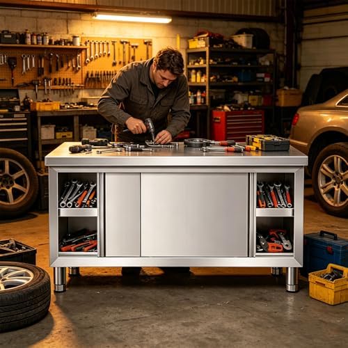 Stainless Steel 47×20×31 in Commercial Prep Work Table - Image 5