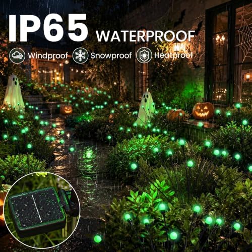 Solar Halloween Decorations (4Pcs 40LED), Green Halloween Solar Lights - Image 4