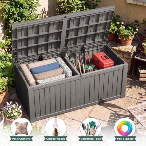 KAMABOKO 230 Gallon Outdoor Storage Box Waterproof Deck Box for Patio - Image 6
