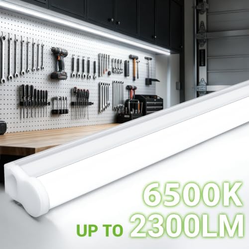 (6 Pack) 4FT LED Shop Lights, 2300LM 6500K Bright White, 20W Linkable Shop Lights, Plug in Shop Lights with ON/Off Switch for Garage Workshop Basement Cabinet, Fluorescent Light Fixtures Replacement - Image 3