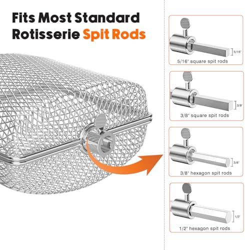 onlyfire Stainless Steel Rotisserie Basket Kit, Set of 3 - Image 4
