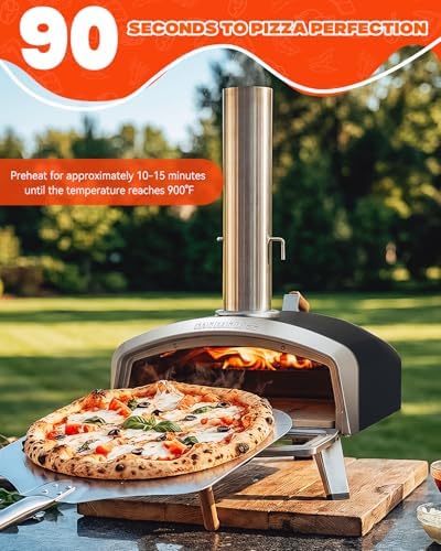 Mimiuo 16" Outdoor Wood/Charcoal Pizza Oven with Smart Temperature Display - Image 5