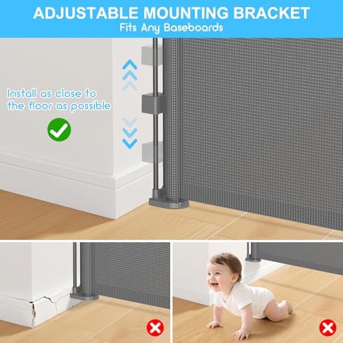 EZIGO 120 Inch Retractable Baby Gates, 41 Inch Extra Tall Retractable Gate - Image 7