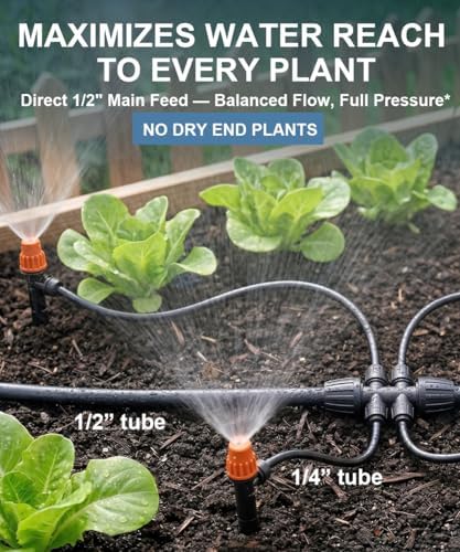 50FT Main Tube 1/2" Drip Irrigation System Kit with 55 Adjustable Nozzles - Image 3