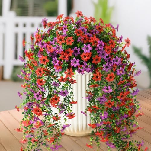 Artificial Hanging Flowers Plants for Outdoor Spring Summer Decoration by INQCMYPlantRack