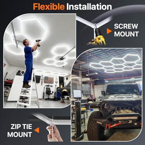 Hexagon Garage Lights: 476W 17 Grids Hexagon Led Lights 52360LM - Image 5