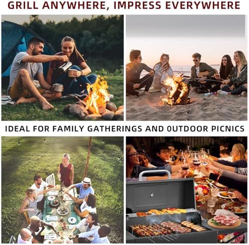 Charcoal Grill with 2 Side Tables 343 Sq.In.for BBQ Outdoor Cooking - Image 6