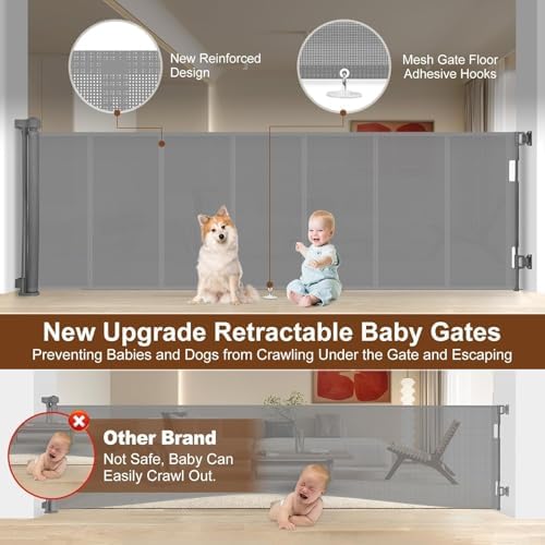 Miumoon 100 inch Reinforced Retractable Baby Gates 34 inch Tall - Image 2