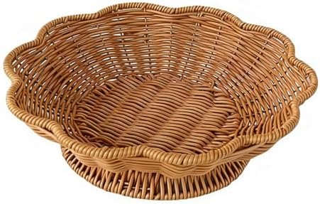 RT&BS Handwoven Fruit Basket for Counter, Wicker Bread Basket, Wicker Egg Baskets, Flower-Shaped Display Baskets for Living Room, Kitchen, Store, Restaurant, Outdoor by RT%26BS