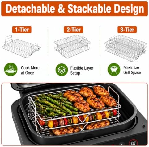 Air Fryer Rack Compatible with Ninja Foodi Grill XL FG551 IG601 IG651 - Image 7