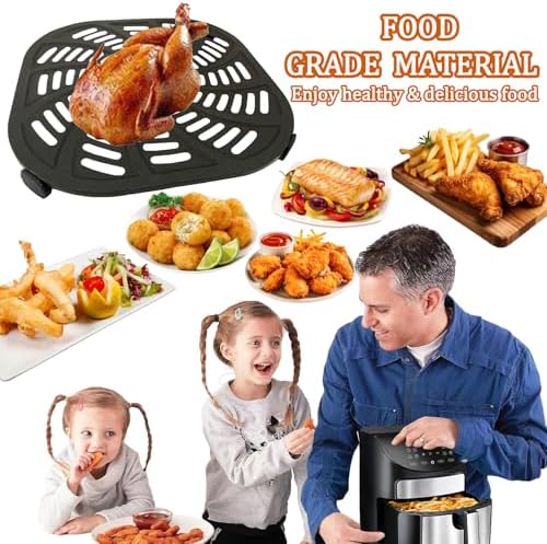 7QT Air Fryer Crisper Tray for Gourmia GAF798 Air Fryers, Upgraded Double Layer Non-stick Coating Air Fryer Grill Crisper Plate Pan Rack Grate for 7QT Gourmia Air Fryer, Dishwasher Safe - Image 2
