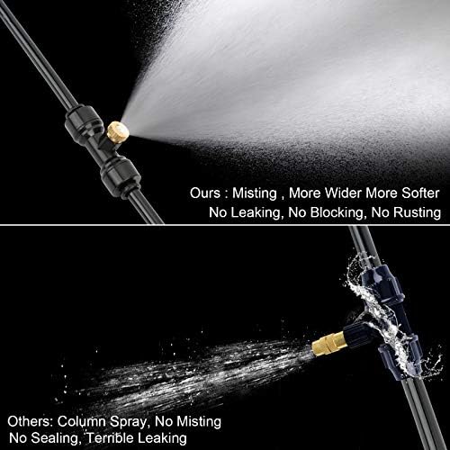 GMAULEE Misting Cooling System, DIY 65.6FT(20M) Misting Line +20 Brass Mist Nozzles+ a Brass Connector(3/4'') Outdoor Mister System for Patio Waterpark Garden Trampoline Greenhouse - Image 2