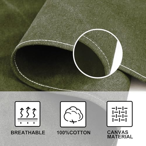OUNLEN Chef Apron for Men Women Canvas Aprons with 3 Pockets Cross Back Resistant Work Apron for Cooking - Image 4