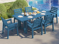 AMERLIFE 7-Piece HDPE Outdoor Dining Set with 71" Patio Table, Blue by AMERLIFE
