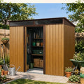 8X6 FT Outdoor Metal Storage with Lockable Sliding Doors by Unknown