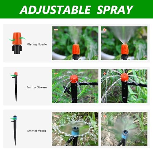 256FT Automatic Drip Irrigation System Kit,Automatic Garden Watering Misting System for Greenhouse, Yard, Plant ，Lawn with 1/2 inch Hose 1/4 inch Distribution Tubing and Accessories - Image 4