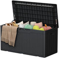 105 Gallon Deck Box Outdoor Indoor Waterproof Storage Box, Black by Acurax