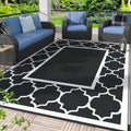 GENIMO Outdoor Rug, Waterproof Plastic Rugs for Patio, 6'x9' Black White by GENIMO
