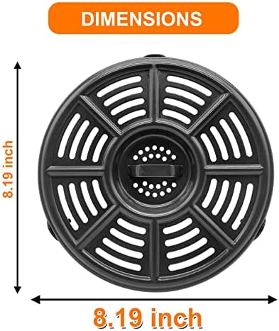 GXF Air Fryer Grill Pan for Ninja 4 QT AF101 5.5 Quart AF161 Max XL AF150 XL Air Fryers, 8.2 IN Non-Stick Round Grill Plate Tray Accessories Replacement Parts with Rubber Bumpers, Dishwasher Safe - Image 2