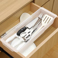 2 Pack Deep Drawer Organizer Bins, Adjustable Sliding Drawer Organizer Bin Expandable Tray for Kitchen Utensils, BBQ Tools, Towels, Durable Plastic Sliding for Easy Storage (17" to 27") by Gulfmew