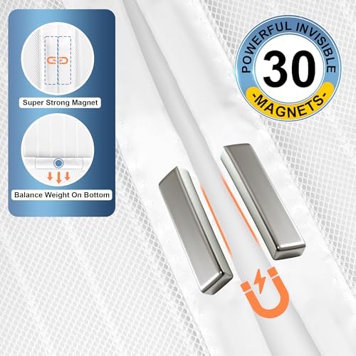 METAONLY Magnetic Screen Door Mesh, Works for Patio, Sliding Door, Keeps Bug Mosquito Out, Fresh Air Flow, Fits 72" x 80" Door - Curtain Size 74" x 82", White - Image 4