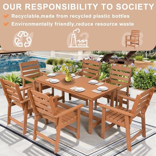 FUNBERRY Outdoor Dining Set, HDPE 5 Piece Dining Table Set with Chairs - Image 5