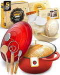 CRUSTLOVE 5 QT Enameled Dutch Oven for Bread Baking with Lid & Baking Set by CRUSTLOVE