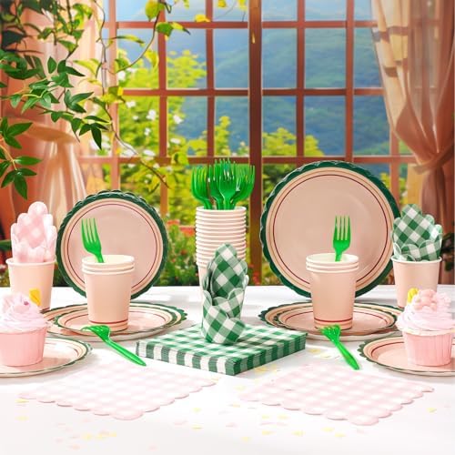 Havawish 144 Pcs Red and Blue Camping Supplies Plates Napkins Forks Cups - Image 2