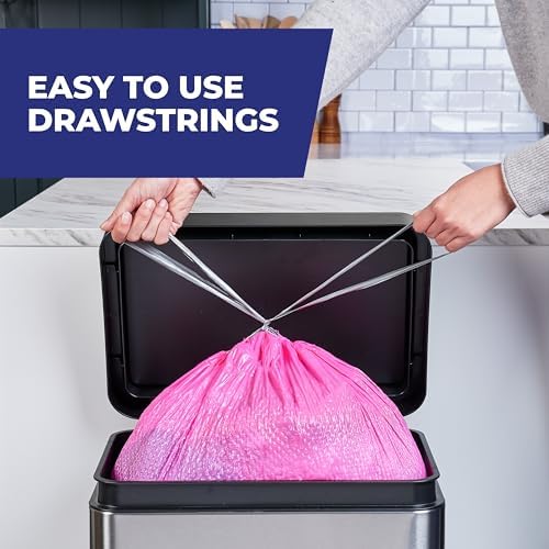 Hefty Ultra Strong 13 Gal Pink Kitchen Trash Bags, Watermelon Scent, 110ct - Image 5