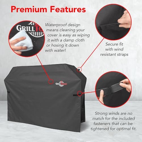 GrillTough Heavy Duty BBQ Grill Cover for Outdoor Grill, 58 Inch Charcoal - Image 4