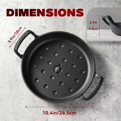 onlyfire Pre-Seasoned Cast Iron Skillet, 10 Inch Frying Pan - Image 2