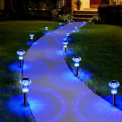 Priddop Solar Garden Lights Outdoor Waterproof 8 Pack Blue LED Mushroom by Priddop