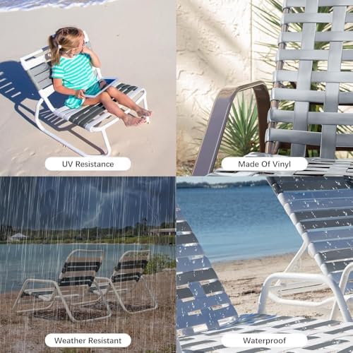 LukLoy 2" Wide 60ft Long Vinyl Straps for Patio Chairs Repairs, Grey - Image 2