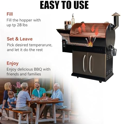 Z GRILLS 2026 Upgrade Wood Pellet Grill Smoker with PID Control, Built-in Storage Cabinet, Rain Cover, 700 sq. in Cooking Area for Outdoor BBQ, Smoke, Bake and Roast - Image 6