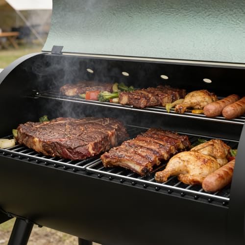DAMNISS Electric Wood Pellet Grill 8 In 1 BBQ Grills for Outdoor Grill with Auto Feed & PID Temperature Control (180-450°F)456 Sq.In Cook Area Smoker Gills for Backyard New House Gifts - Image 3