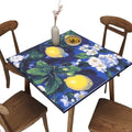 Square Fitted Tablecloth, Lemon and Tile Pattern Printed on Oilproof Outdoor Table Cover, Great for Outdoor Picnics Patio Lunch, Fit for 54" x 54" Square Tables by JRBSZMI2