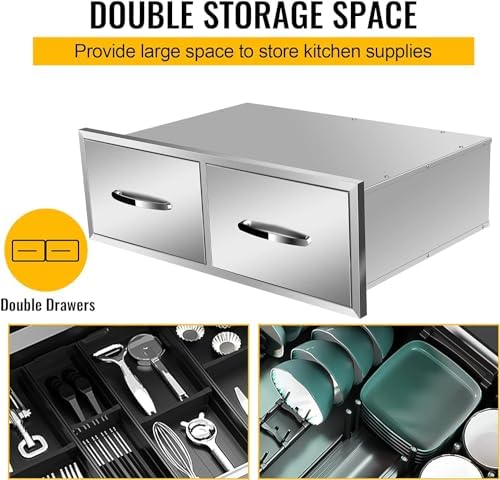 Outdoor Kitchen Single Drawers 30" W x 10" H x 20" D Stainless Steel - Image 5