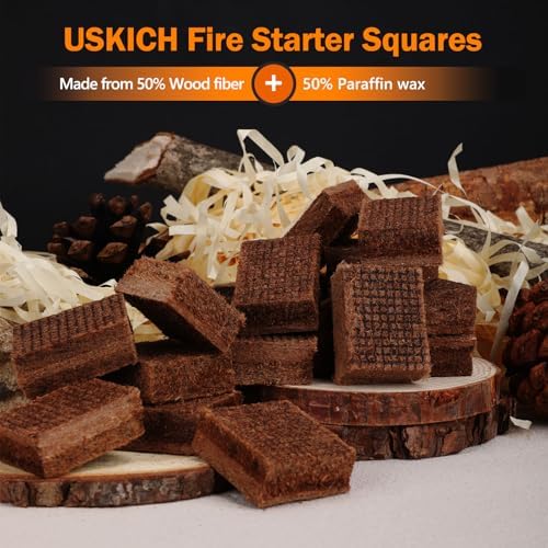 Fire Starter Squares 72Pcs,Natural Fire Starters for Campfires,Grill,BBQ,Wood Stove -Waterproof,Weather Resistant Fire Starters for Fireplace-Camping Firestarter Cubes Accessories Kit - Image 3