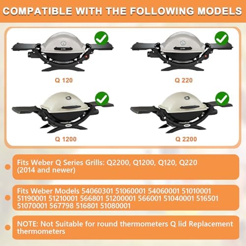 60070 Oval Temperature Gauge for Weber Q Series Q1200 Q2200 Q120 Q220 Parts - Image 2