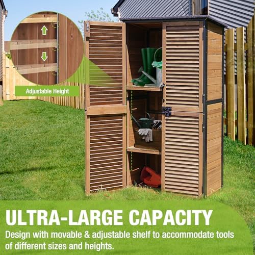 Outdoor Storage Shed Garden Cabinet with Strong Iron Frame Large Garden Shed with Floor,Waterproof - Image 5